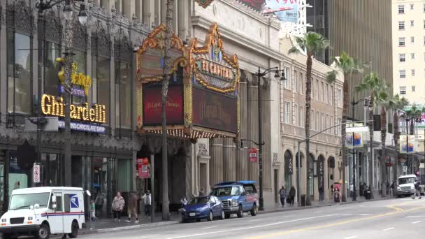 Hollywood Usa Avril 2020 Hollywood Walk Fame Près Célèbre Théâtre — Video