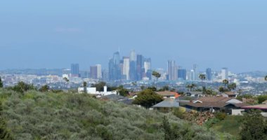 Los Angeles manzarası tepenin zirvesinden yükseliyor.