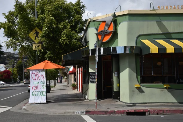 Los Angeles Usa April 2020 Restaurant Wirbt Während Coronavirus Quarantäne — Stockfoto
