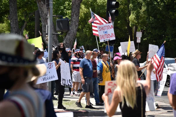 Los Angeles Mayıs 2020 Covid Karşıtı Protestocular Los Angeles Belediye — Stok fotoğraf