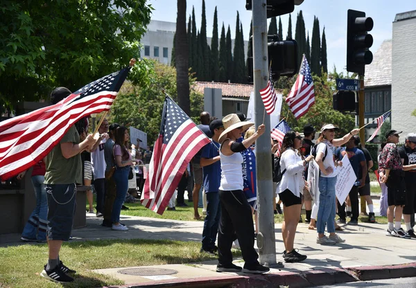 Los Angeles Usa Mayıs 2020 Covid Protestocuları Belediye Başkanı Garcetti — Stok fotoğraf