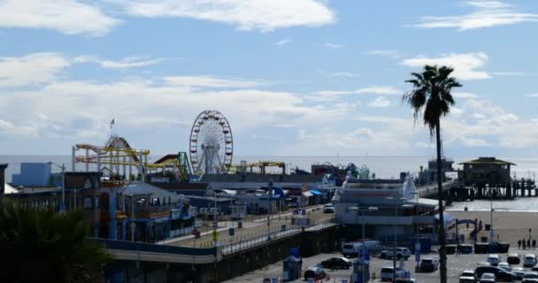 Santa Monica Usa Maart 2020 Santa Monica Pier Een Populaire — Stockvideo