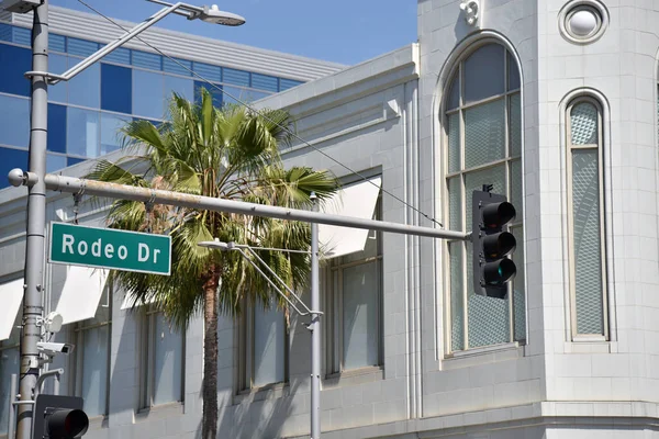 Straatnaambord Voor Het Fantastische Rodeo Drive Winkelgebied Beverly Hills — Stockfoto