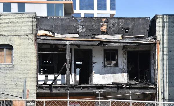 Edifício Que Foi Destruído Pelo Fogo — Fotografia de Stock