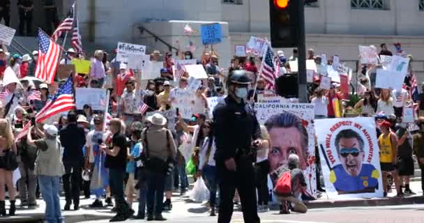 Los Angeles Usa Maj 2020 Folkmassor Marscherar Stadshuset För Att — Stockvideo