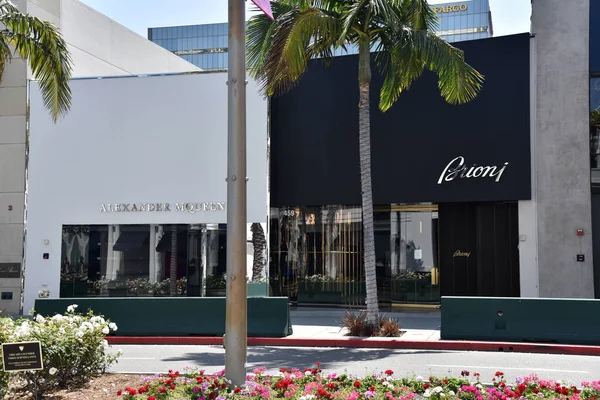 Beverly Hills Usa Μαΐου 2020 Καταστήματα Brioni Και Alexander Mqueen — Φωτογραφία Αρχείου