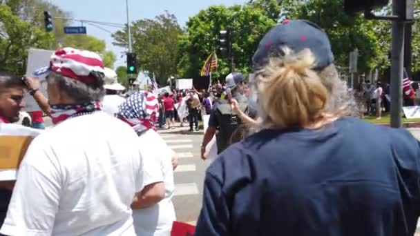 Los Angeles Usa Mai 2020 Coronavirus Quarantäne Demonstranten Versammeln Sich — Stockvideo