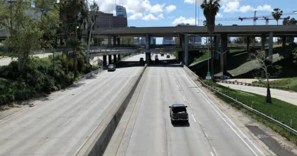 Los Angeles Usa Marca 2020 Autostrada Portowa Centrum Los Angeles — Wideo stockowe