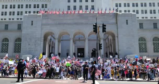 Los Angeles Usa Mei 2020 Menigten Mensen Verzamelen Zich Het — Stockvideo