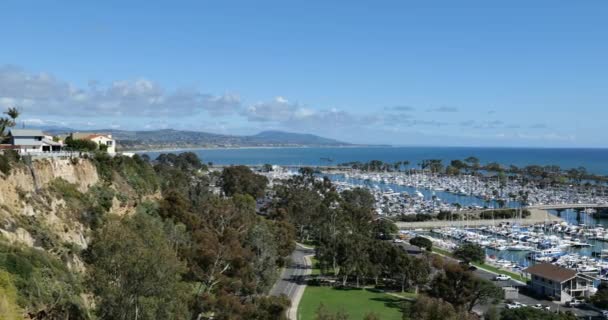 Impresionante Vista Del Puerto Océano Pacífico Desde Dana Point California — Vídeos de Stock