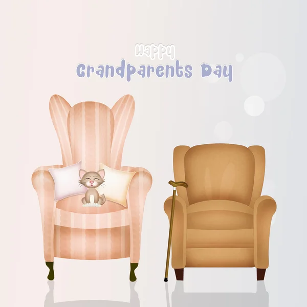 Illustration von Sesseln Großeltern — Stockfoto