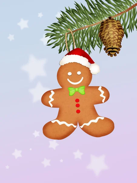 Met kerstkoekjes met gember. — Stockfoto