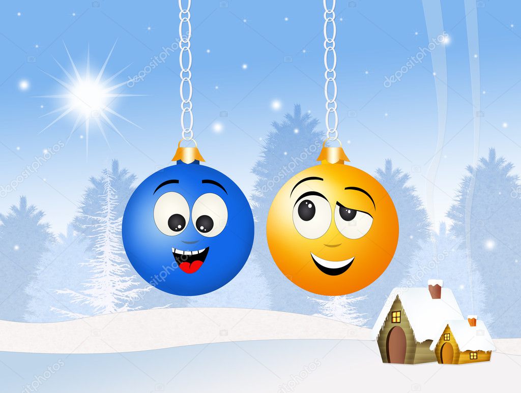 Grappige Kerstballen ⬇ Stockfoto, Rechtenvrije Foto Door © Adrenalina #125191738