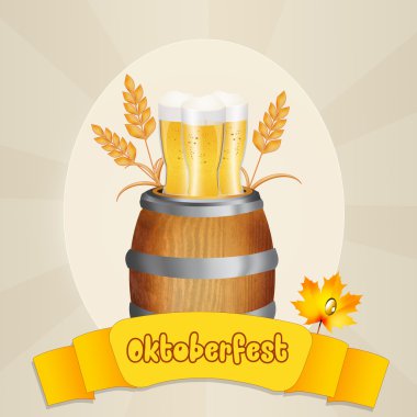 Oktoberfest bira varil üzerinde