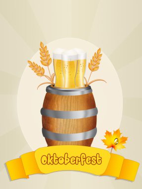Oktoberfest bira varil üzerinde