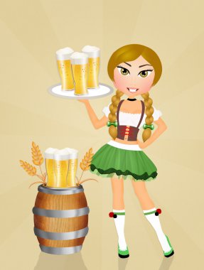 Biralı Oktoberfest kızı