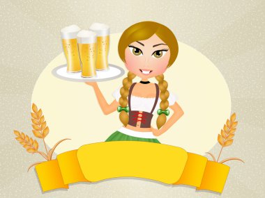 Biralı Oktoberfest kızı