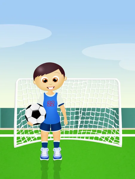 Kind spelen voetbal — Stockfoto