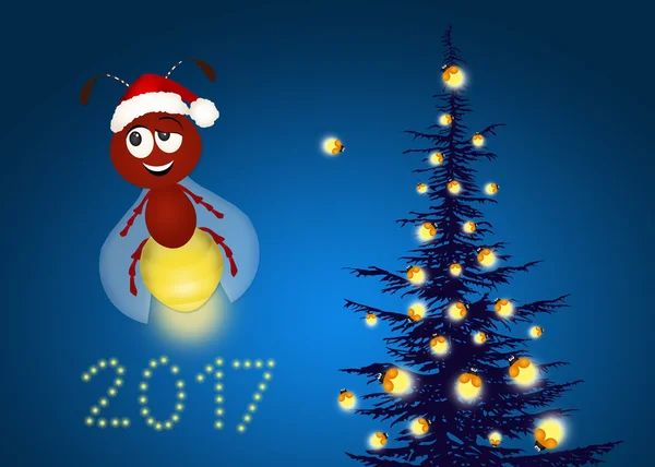 Vuurvliegjes vieren het nieuwe jaar — Stockfoto