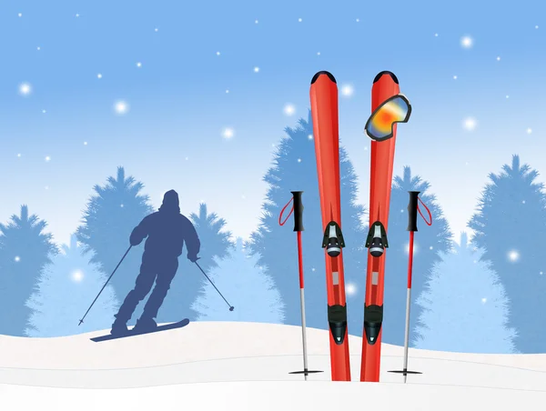 冬季滑雪 — 图库照片