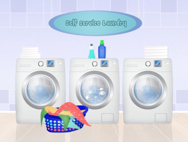 Çamaşırhane servisi çizimi