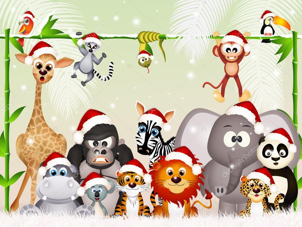 Wild animals at Christmas — Stock Photo © adrenalina 126389282