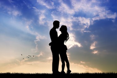 gün batımında öpüşme sevenler