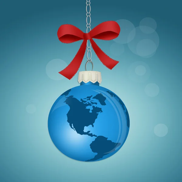 Christmas ball in the form of the world — Stock Photo, Image