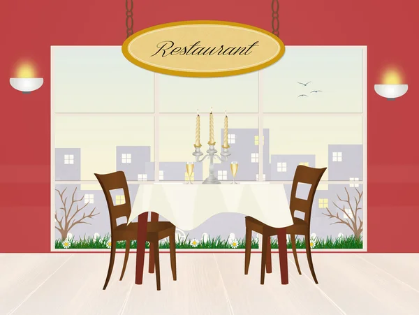 Illustration av restaurang — Stockfoto