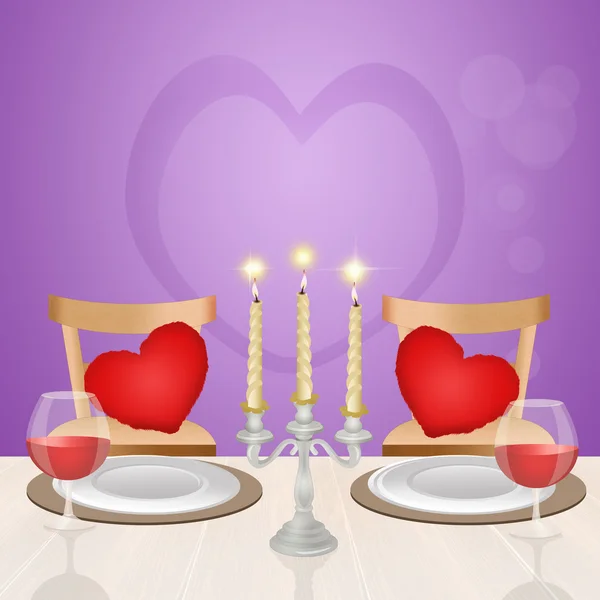 Romantic dinner candlelight — Stock Photo, Image