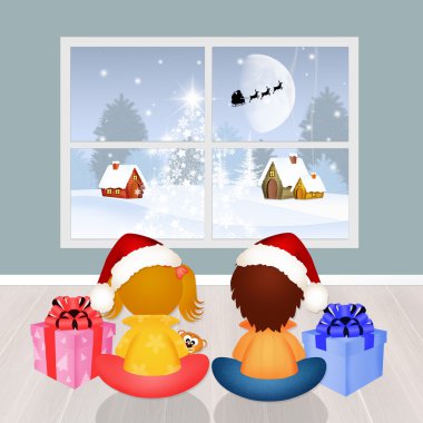 Çocuklar Noel Baba bekliyor