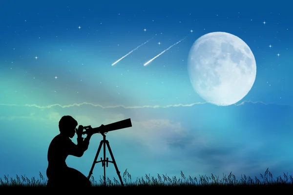Op zoek naar de shooting stars — Stockfoto