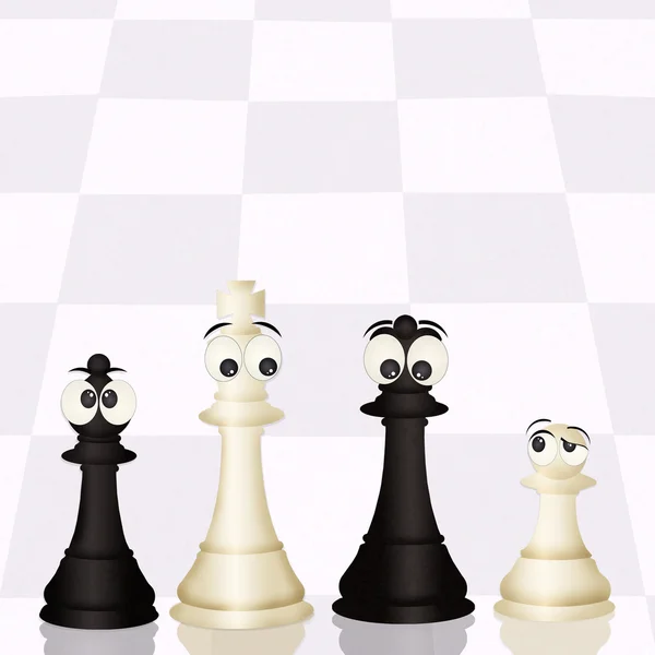 Schach am Schachbrett — Stockfoto