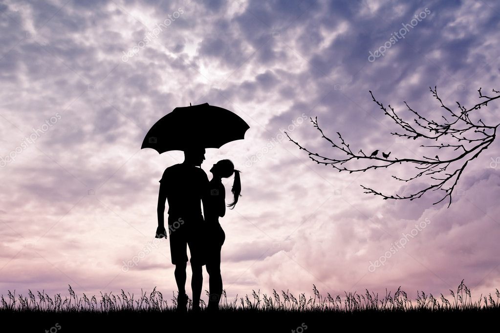 Couple with umbrella in the rain — Stock Photo © adrenalina 128312794