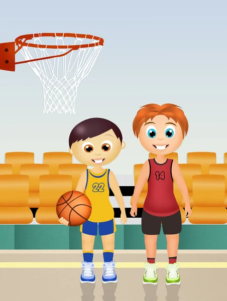 Kinderen spelen basketbal — Stockfoto