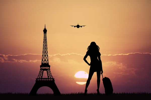 Viaggio ragazza a Parigi — Foto Stock