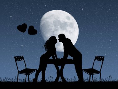 İki kişilik romantik yemek.