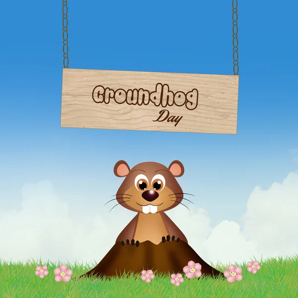 Illustration av groundhog dag — Stockfoto