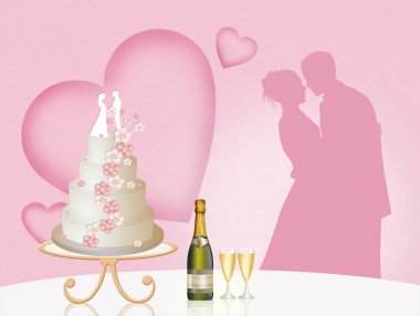 Düğün pastasını kesiyorum.