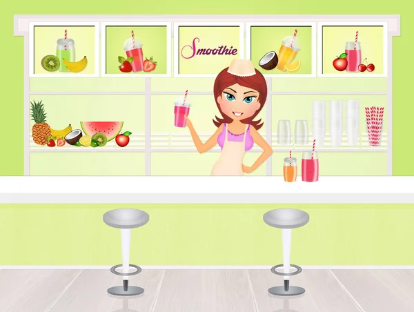 Illustration des Smoothie-Shops — Stockfoto