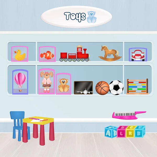 Illustration of toys store — Stock Photo, Image
