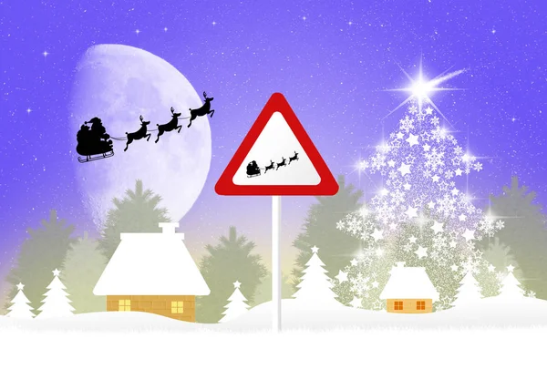 Sleigh of Santa Claus sign — Stock Photo, Image