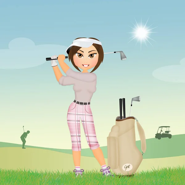 Meisje speelt golf — Stockfoto