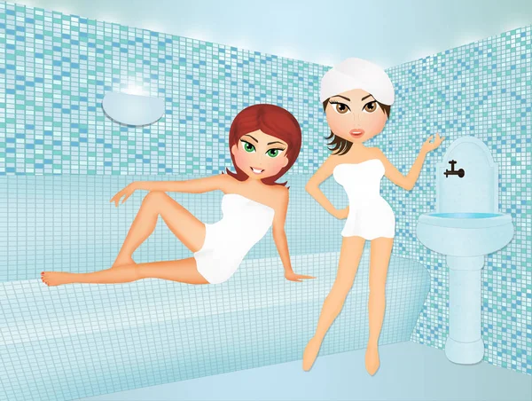 Lányok a török fürdő — Stock Fotó