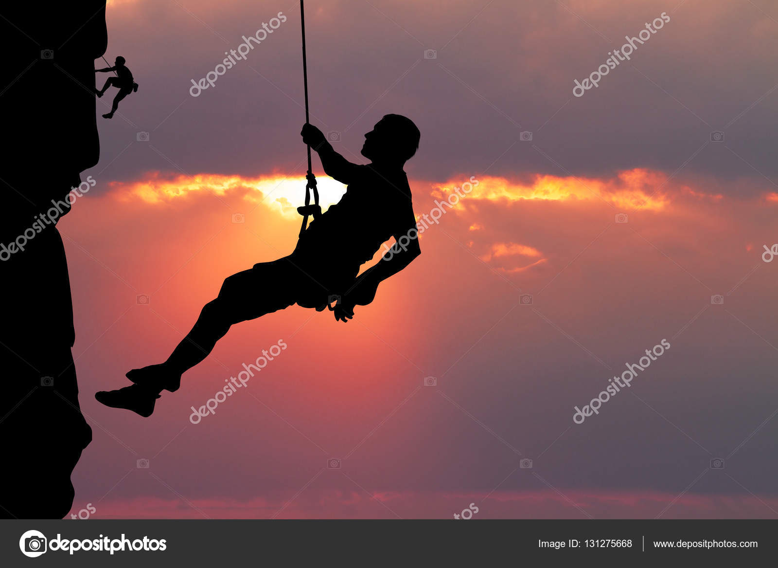 Free climber at sunset — Stock Photo © adrenalina 131275668