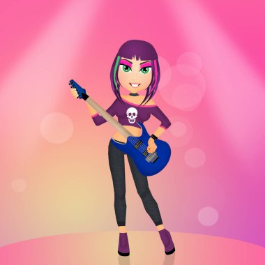 gitar rock kızla