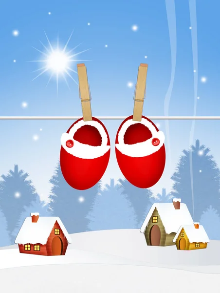 Ilustrace Vánoce boty — Stock fotografie