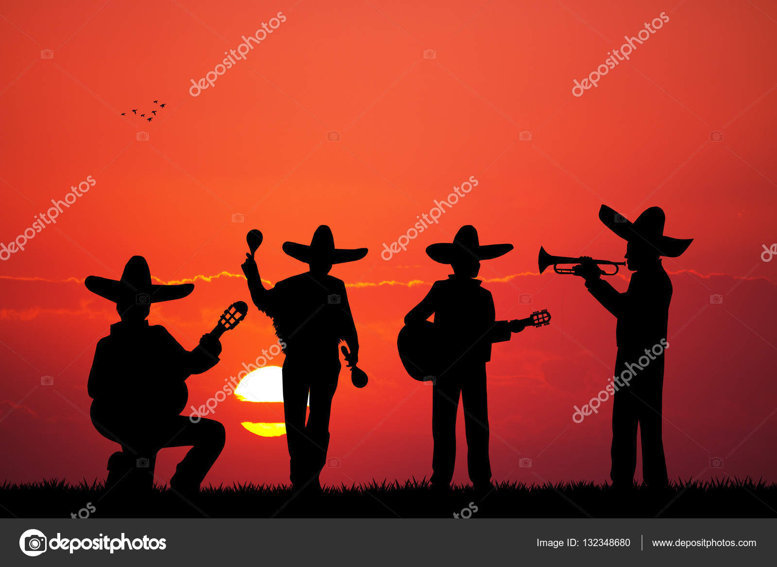 Mariachi band at sunset — Stock Photo © adrenalina 132348680
