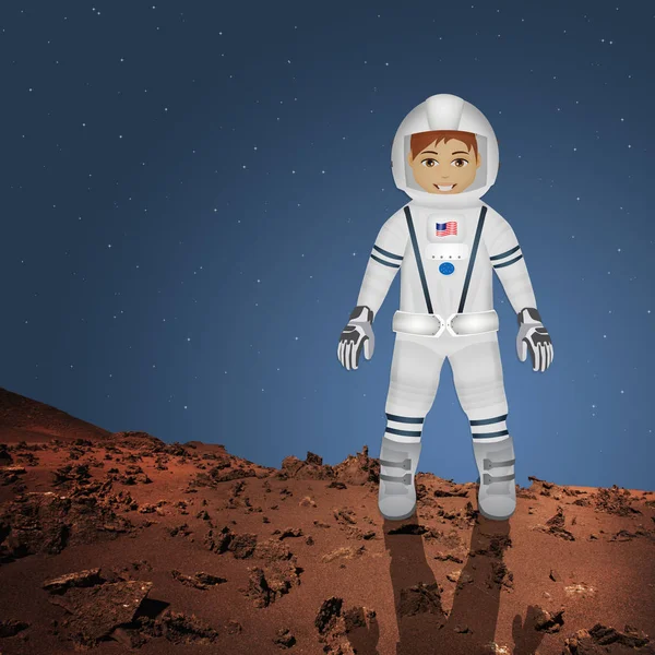 火星に宇宙飛行士 — ストック写真