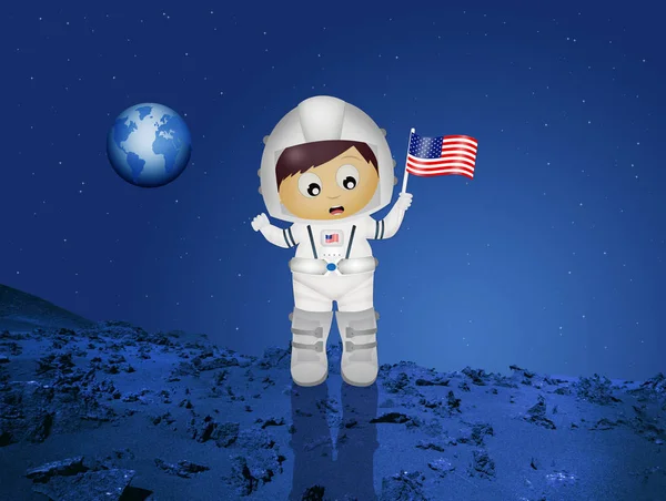 Ілюстрація дитячого космонавта — стокове фото